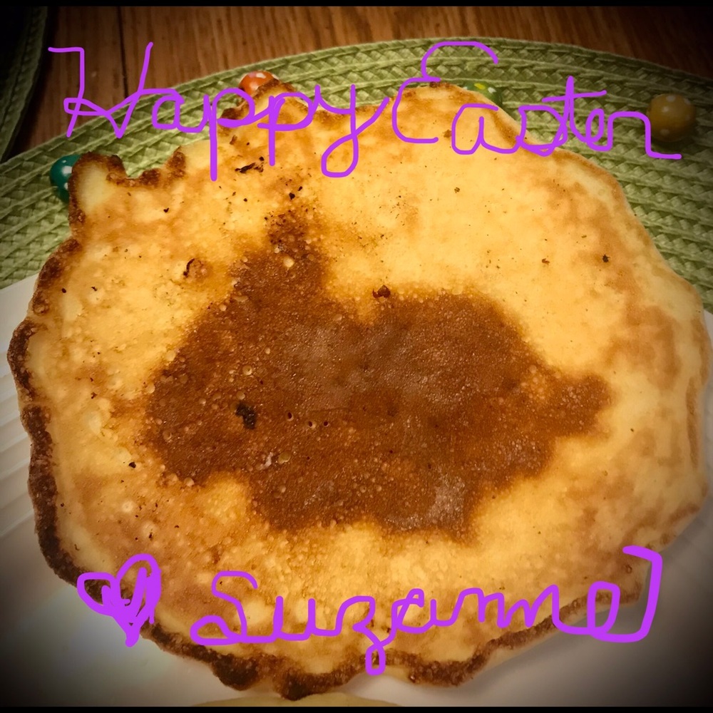 Easter Bunny Pancake made tonite at 5:33 CST
